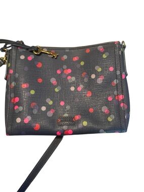 Fossil Emma Navy Polka Dot Crossbody Bag